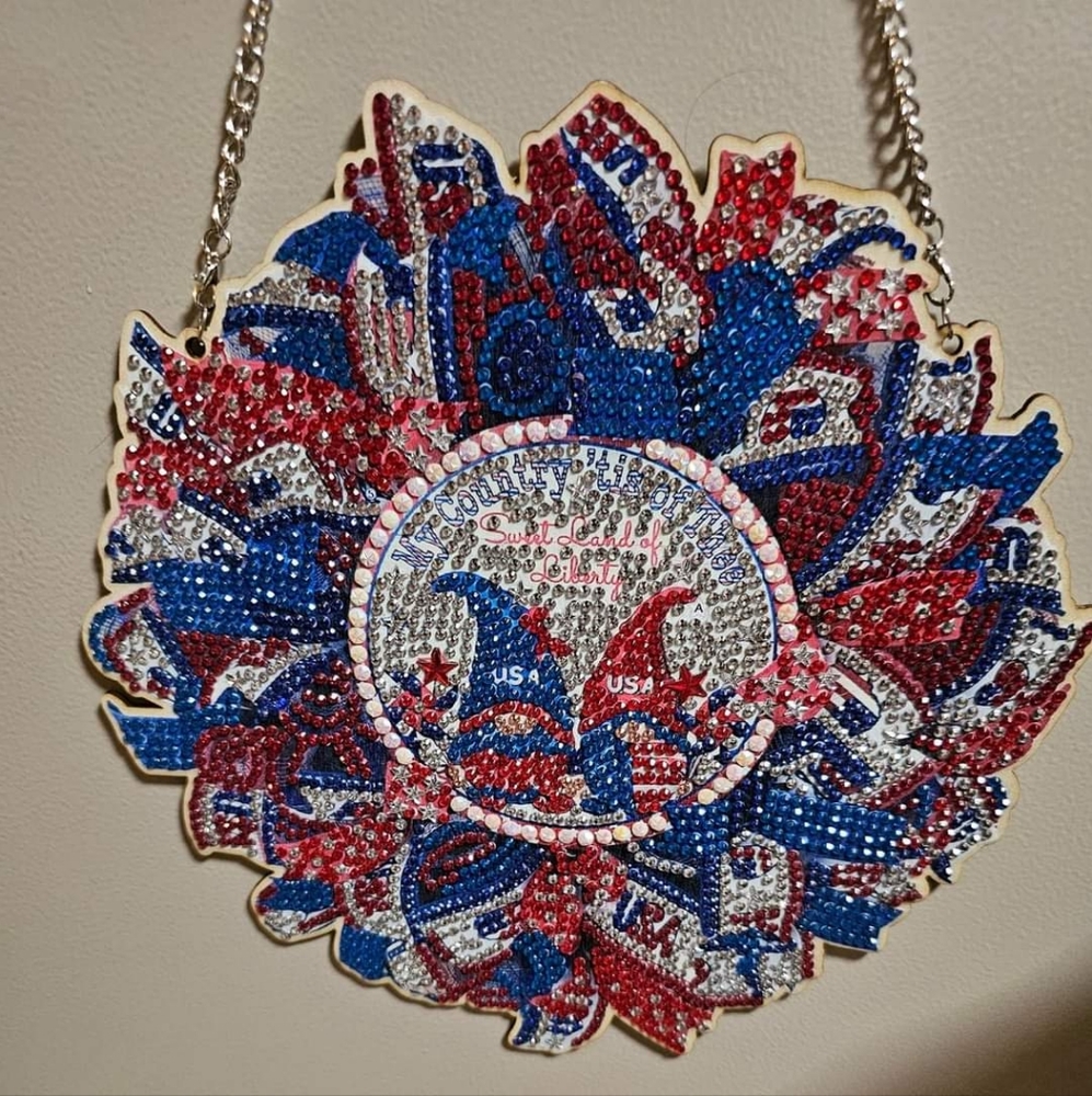 Gnome red/white/blue sign